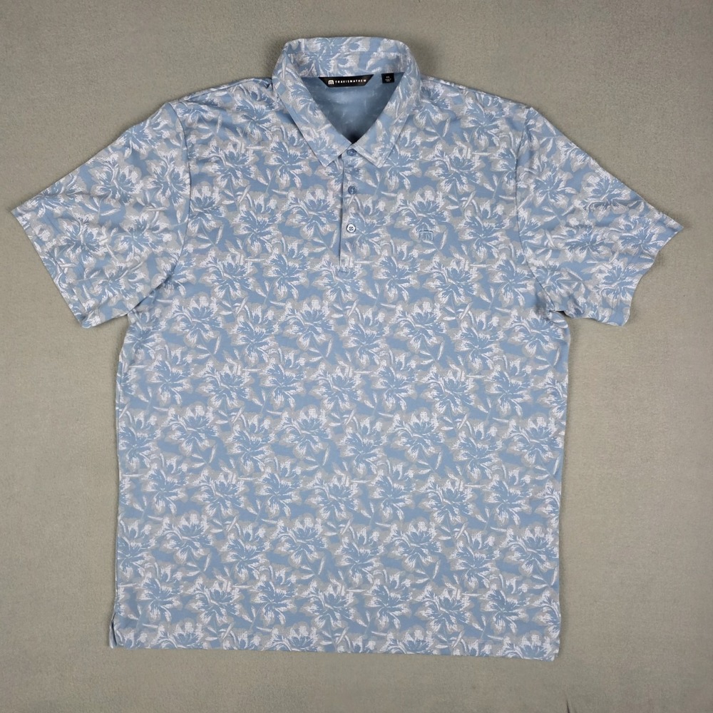 Travis Mathew Floral‎ All Over Print Golf Polo Shirt Moisture Wicking Men's XXL